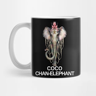 Coco Chan-Elephant Fashion Designer Elephant Jungle Gift For Animal Lover Anthropomorphic Mug